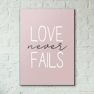 Quadro Decorativo Love never fails - detalhe da moldura e acabamento
