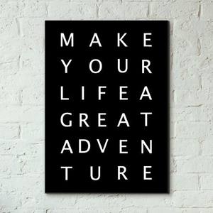 Quadro Decorativo Make your life a great adventure - detalhe da moldura e acabamento