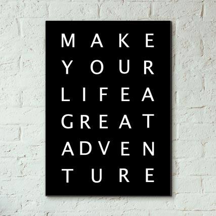 Quadro Decorativo Make your life a great adventure - detalhe da moldura e acabamento