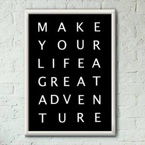 Quadro Decorativo Make your life a great adventure - quadro decorativo em ambiente decorado