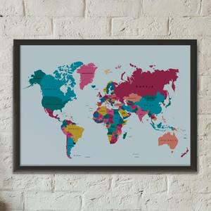 Quadro Decorativo Mapa - quadro decorativo em ambiente decorado