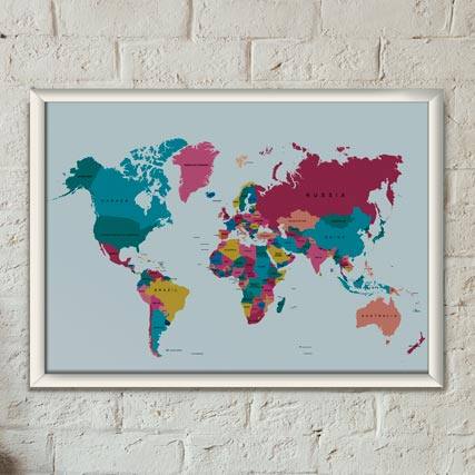 Quadro Decorativo Mapa | Wallze