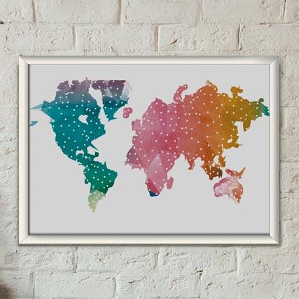 Quadro Decorativo Mapa | Wallze