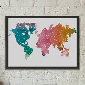 Quadro Decorativo Mapa - quadro decorativo em ambiente decorado