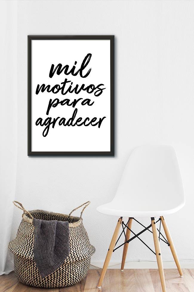 Quadro Decorativo Mil motivos para agradecer - vista aproximada da impressão