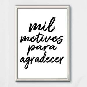 Quadro Decorativo Mil motivos para agradecer - quadro decorativo em ambiente decorado
