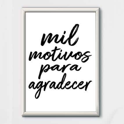 Quadro Decorativo Mil motivos para agradecer - quadro decorativo em ambiente decorado