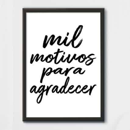 Quadro Decorativo Mil motivos para agradecer | Wallze