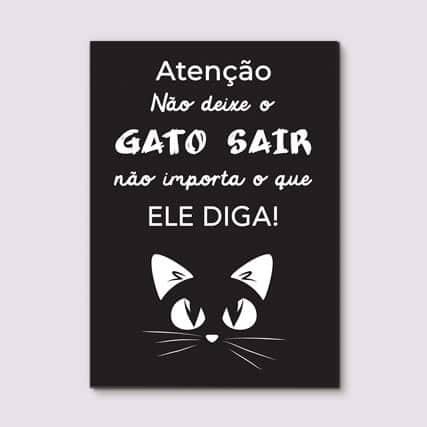 Quadro Decorativo Não deixe o gato sair - detalhe da moldura e acabamento