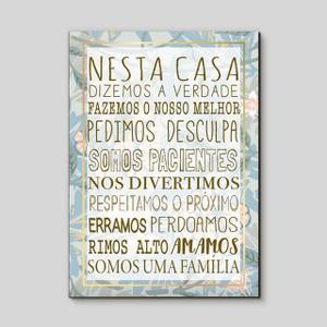 Quadro Decorativo Nesta casa somos uma família - detalhe da moldura e acabamento