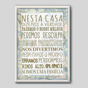 Quadro Decorativo Nesta casa somos uma família | Wallze