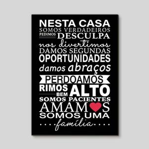 Quadro Decorativo Nesta Casa - detalhe da moldura e acabamento