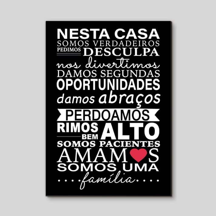 Quadro Decorativo Nesta Casa - detalhe da moldura e acabamento