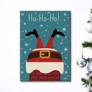 Quadro Decorativo Noel Ho Ho Ho - detalhe da moldura e acabamento