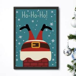 Quadro Decorativo Noel Ho Ho Ho - quadro decorativo em ambiente decorado