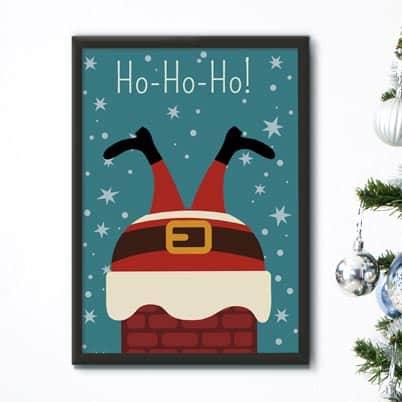 Quadro Decorativo Noel Ho Ho Ho - quadro decorativo em ambiente decorado