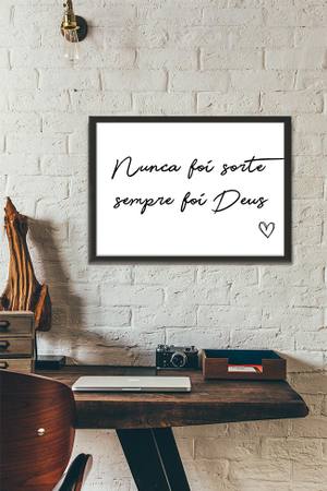 Quadro Decorativo Nunca foi Sorte - vista aproximada da impressão
