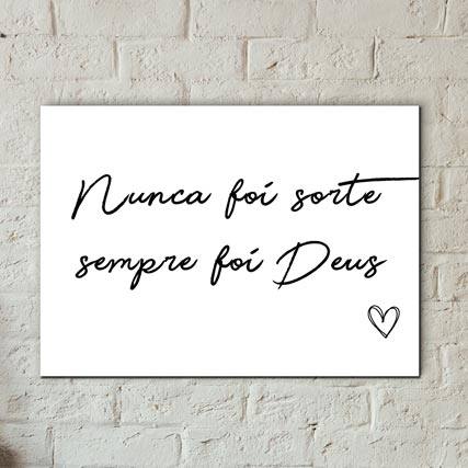 Quadro Decorativo Nunca foi Sorte - detalhe da moldura e acabamento