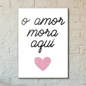 Quadro Decorativo O amor mora aqui - detalhe da moldura e acabamento