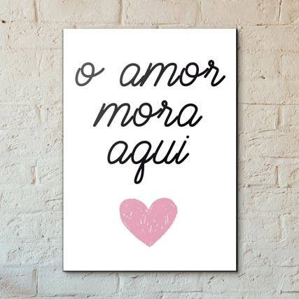 Quadro Decorativo O amor mora aqui - detalhe da moldura e acabamento