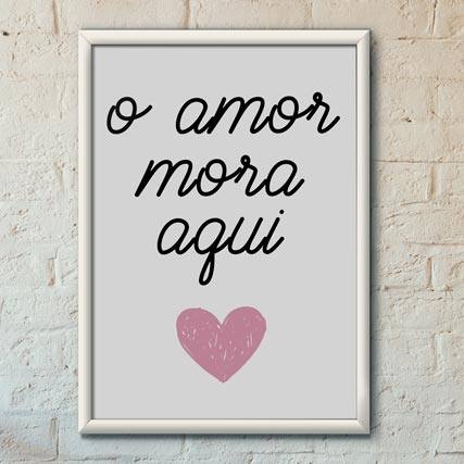 Quadro Decorativo O amor mora aqui | Wallze