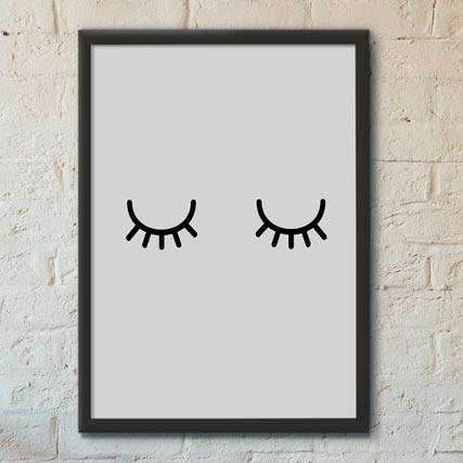 Quadro Decorativo Olhinhos - quadro decorativo em ambiente decorado