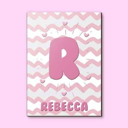 Quadro Decorativo Personalizado Nome de Menina - detalhe da moldura e acabamento
