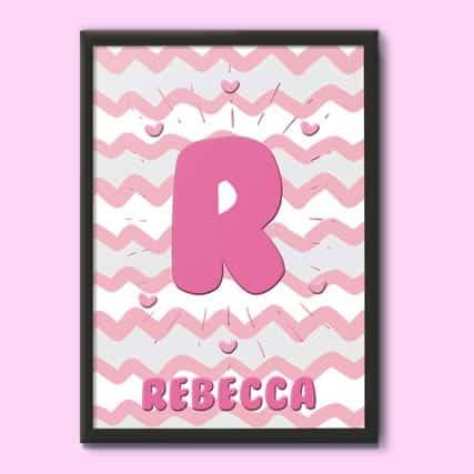 Quadro Decorativo Personalizado Nome de Menina - quadro decorativo em ambiente decorado