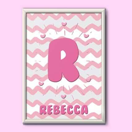 Quadro Decorativo Personalizado Nome de Menina | Wallze