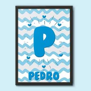 Quadro Decorativo Personalizado Nome de Menino - quadro decorativo em ambiente decorado