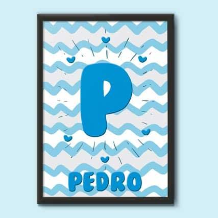 Quadro Decorativo Personalizado Nome de Menino - quadro decorativo em ambiente decorado