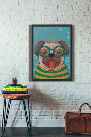 Quadro Decorativo Pug - vista aproximada da impressão