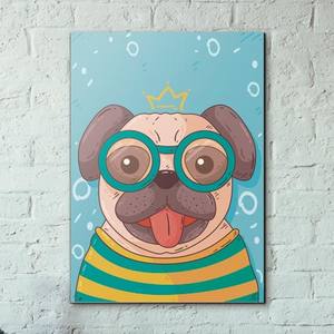 Quadro Decorativo Pug - detalhe da moldura e acabamento