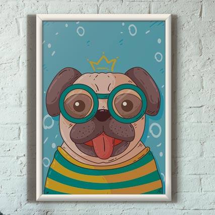Quadro Decorativo Pug | Wallze