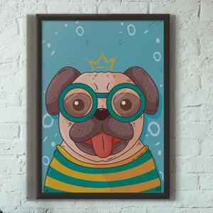 Quadro Decorativo Pug - quadro decorativo em ambiente decorado
