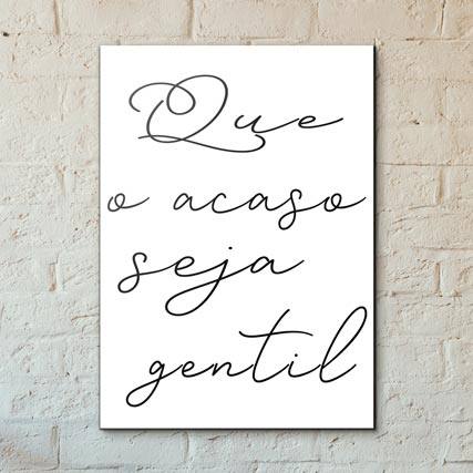 Quadro Decorativo Que o Acaso Seja Gentil - detalhe da moldura e acabamento