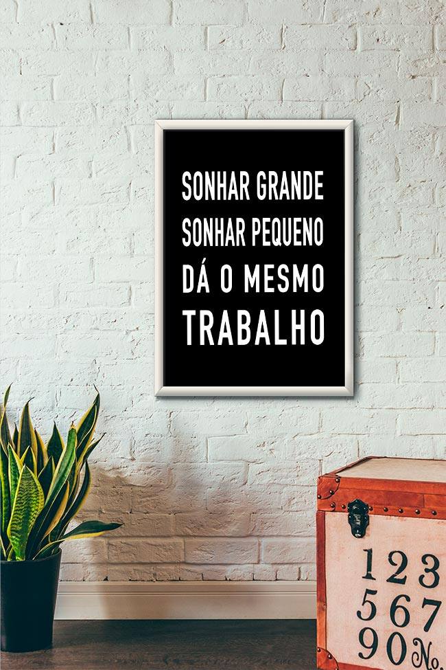 Quadro Decorativo Sonhar Grande - vista aproximada da impressão