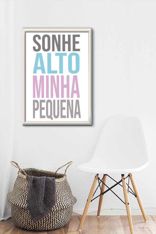 Quadro Decorativo Sonhe alto minha pequena - vista aproximada da impressão