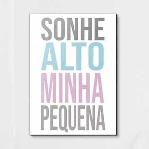 Quadro Decorativo Sonhe alto minha pequena - detalhe da moldura e acabamento