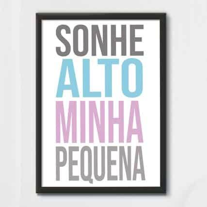 Quadro Decorativo Sonhe alto minha pequena - quadro decorativo em ambiente decorado