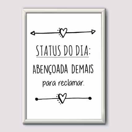 Quadro Decorativo Status do Dia - quadro decorativo em ambiente decorado