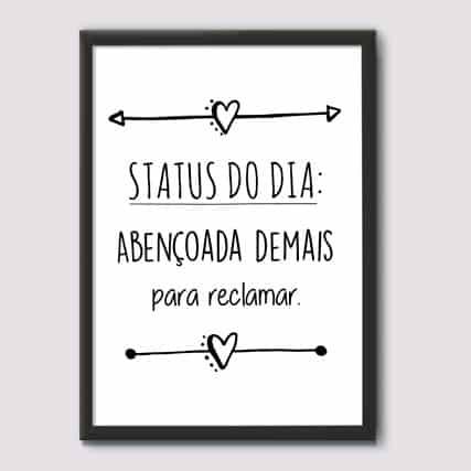 Quadro Decorativo Status do Dia | Wallze