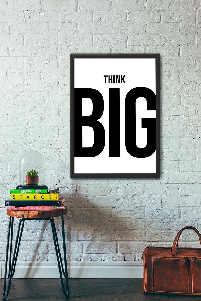Quadro Decorativo Think Big - vista aproximada da impressão