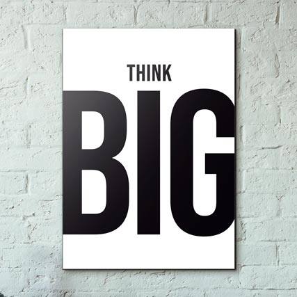 Quadro Decorativo Think Big - detalhe da moldura e acabamento