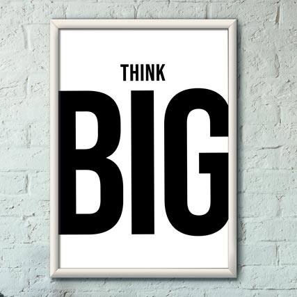 Quadro Decorativo Think Big - quadro decorativo em ambiente decorado