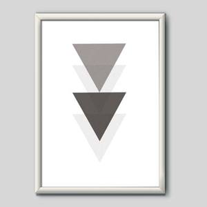 Quadro Decorativo Triângulos - quadro decorativo em ambiente decorado