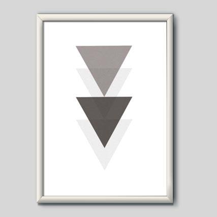 Quadro Decorativo Triângulos - quadro decorativo em ambiente decorado