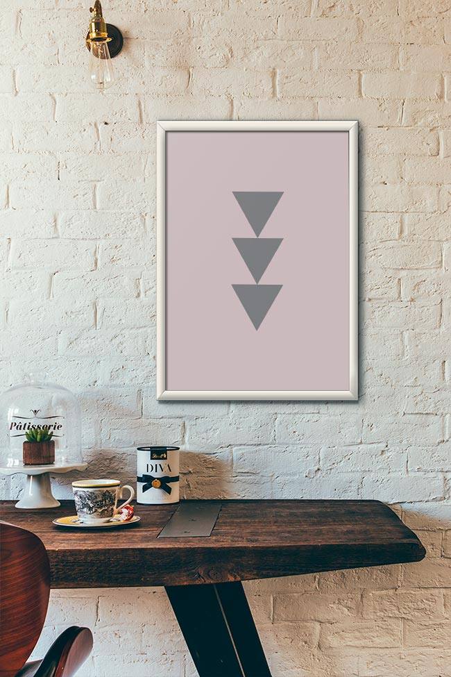 Quadro Decorativo Triângulos - vista aproximada da impressão