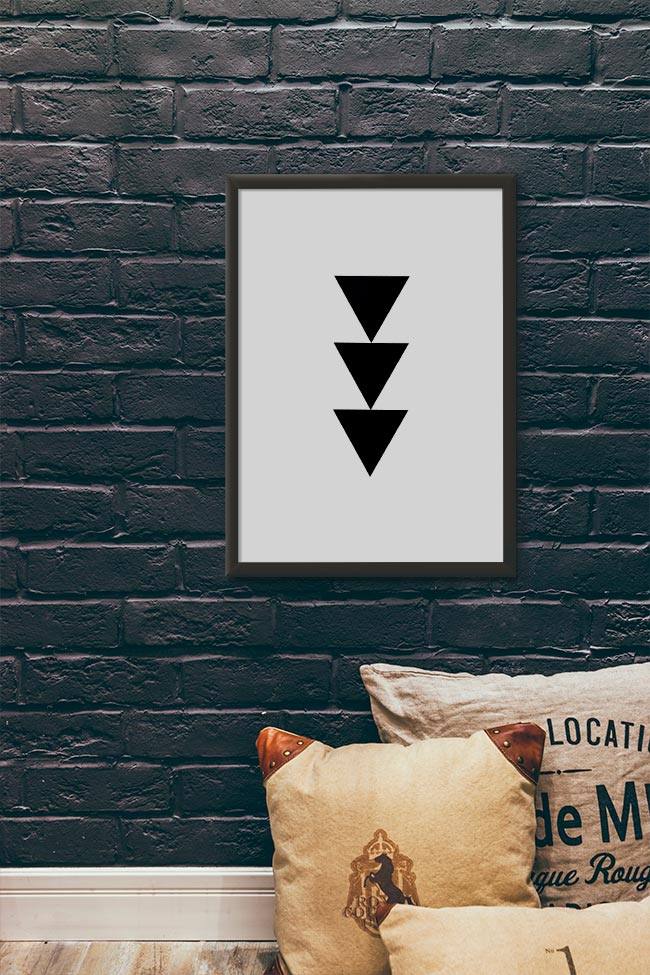 Quadro Decorativo Triângulos - vista aproximada da impressão