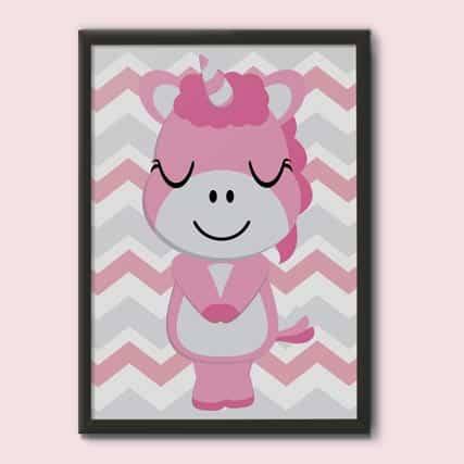Quadro Decorativo Unicórnio - quadro decorativo em ambiente decorado